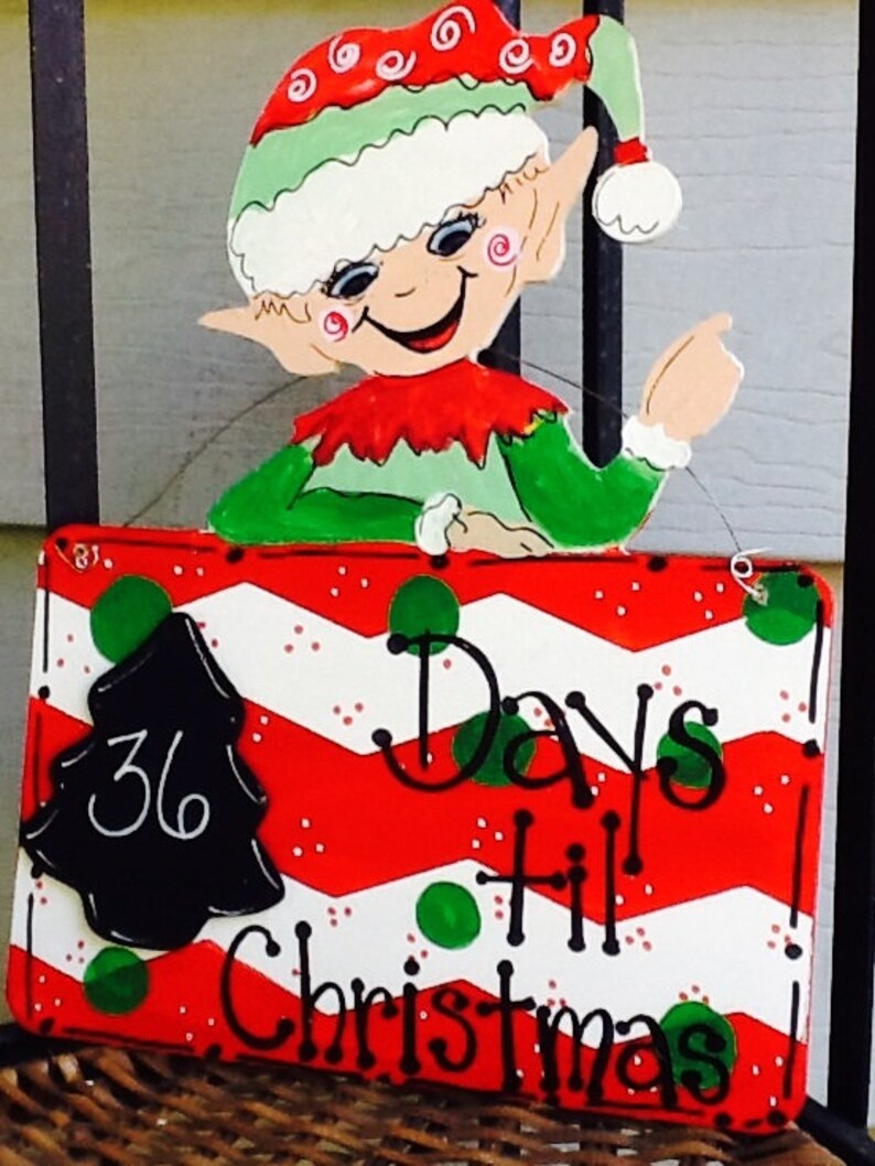 christmas countdown Chalkboard countdown sign elf countdown sign