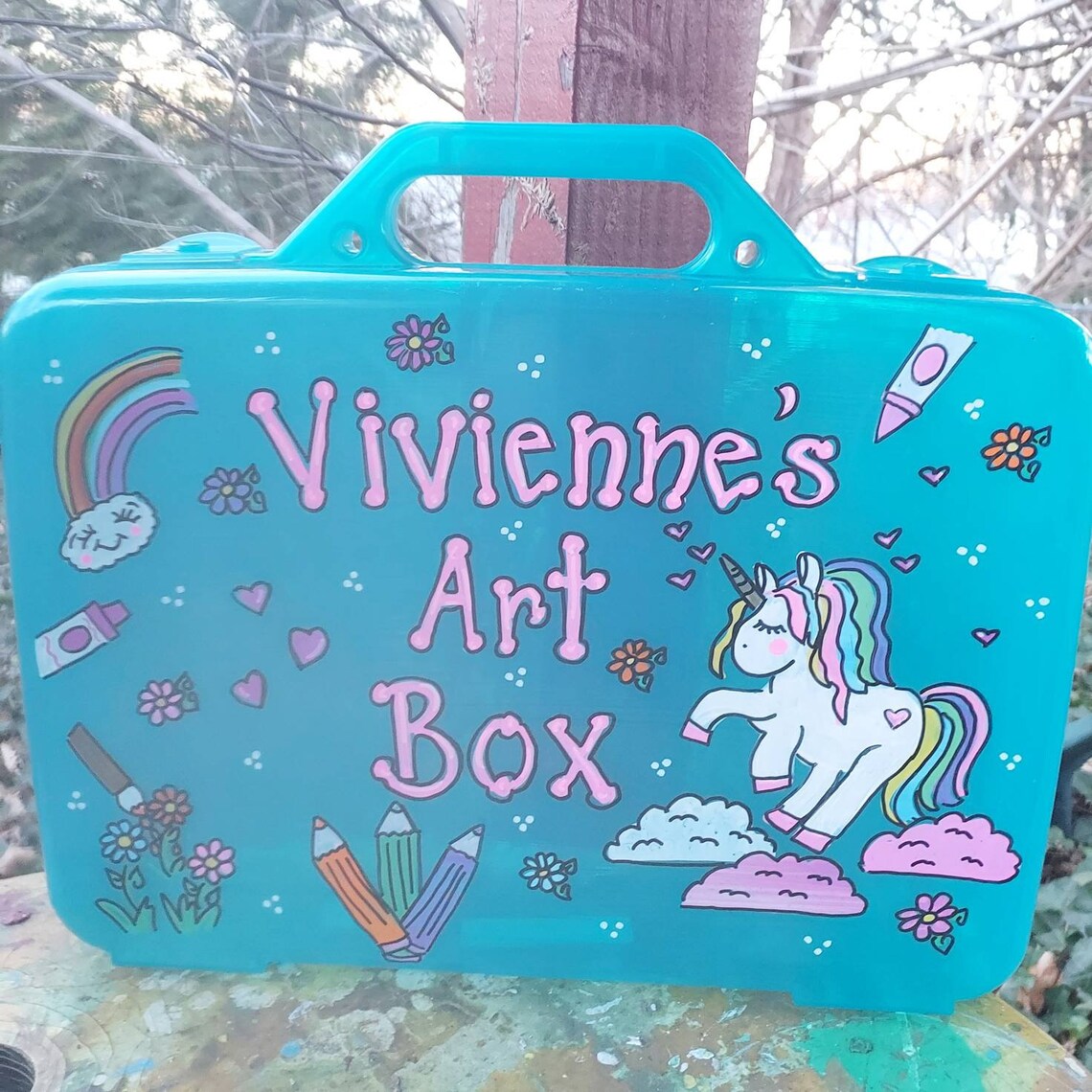 Art Supply Case Craft Art Activity Case Small Toy Box Art Etsy