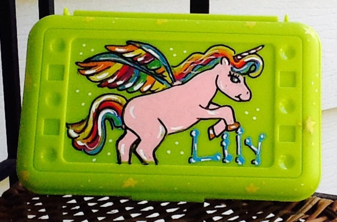 Unicorn Pencil Box Unicorn Art Box Unicorn Crayon Box Etsy