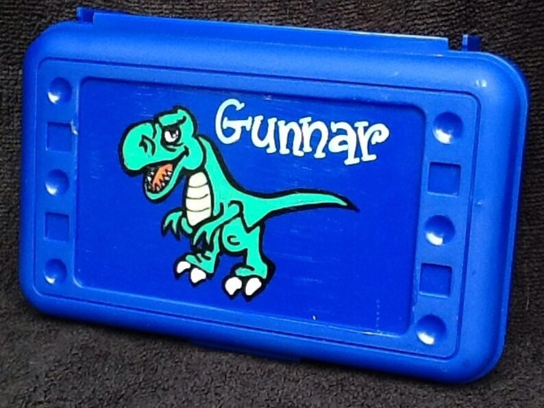 Dinosaur Pencil Box T Rex Art Box Dinosaur Art Box School Etsy