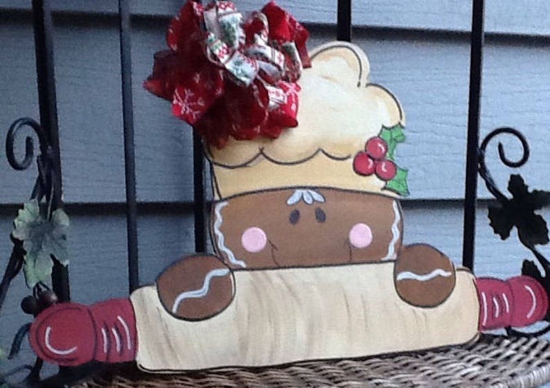 Gingerbread door sign bakers door hanger gingerbread door hanger christmas door sign holiday gingerbread sign christmas door hanger