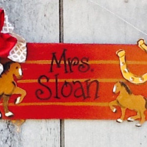 Teacher door hanger, pencil door hanger, western door hanger, horse door hanger, school door hanger, teacher gift sign, teacher sign,