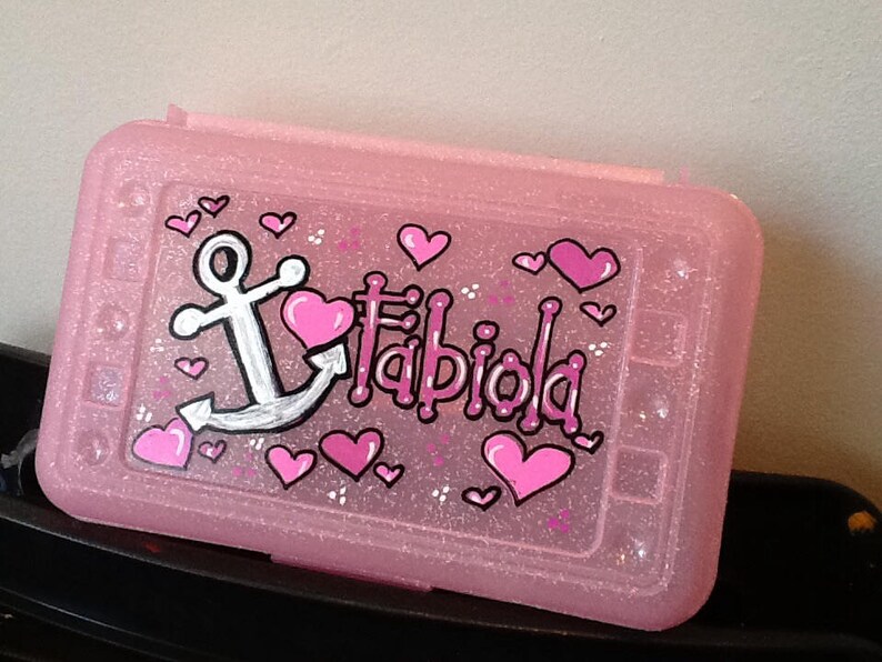 School Supply Box Girl Pencil Box Back To School Art Box School Art Box Personalized Pencil School Supply Box Girl Pencil Box Back To School Art Box School Art Box Personalized Pencil