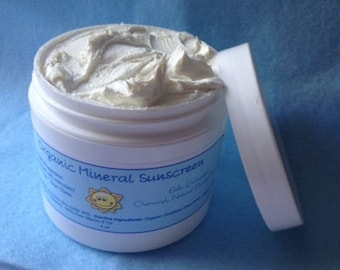 Organic Mineral Sunscreen - UVA/UVB Protection; SPF 30; Chemical Free; Water Resistant