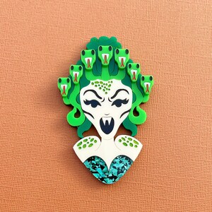 Medusa Greek Mythology - Laser cut acrylic brooch