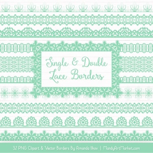 Mint Lace Borders Clipart & Vectors - Mint Lace Borders, Mint Vector Lace Borders