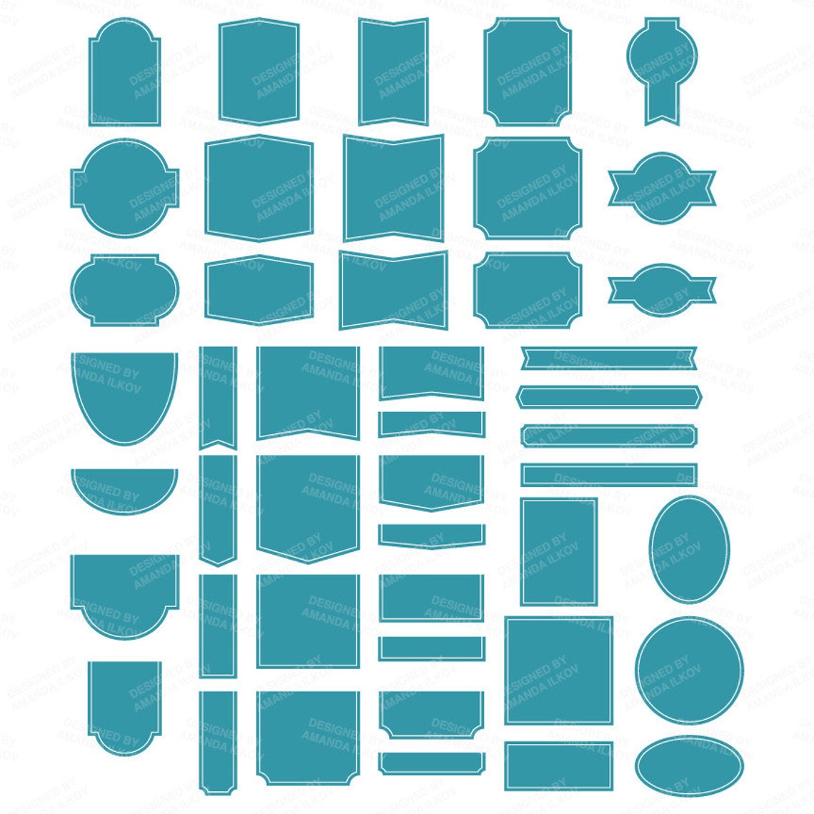 Professional Elegant Labels Vintage Blue Labels Blue Tags Etsy