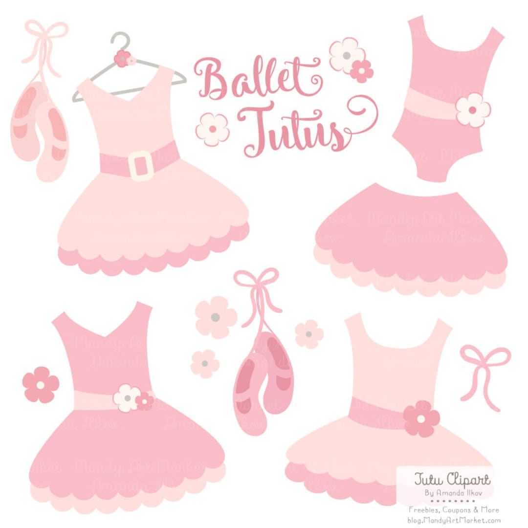 Premium Soft Pink Tutu Clip Art, Pink Dress Clip Art for Digital