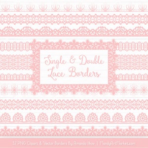 Soft Pink Lace Borders Clipart & Vectors - Soft Pink Lace Borders, Soft Pink Vector Lace Borders