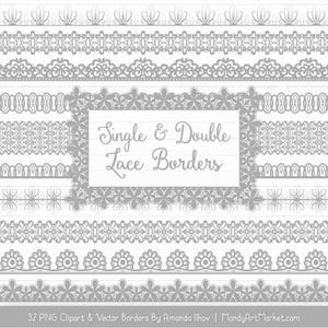 Grey Lace Borders Clipart & Vectors - Grey Lace Borders, Grey Vector Lace Borders