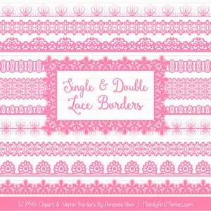 Pink Lace Borders Clipart & Vectors - Pink Lace Borders, Pink Vector Lace Borders