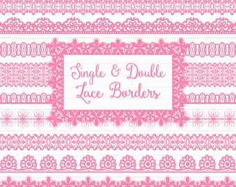 Pink Lace Borders Clipart & Vectors - Pink Lace Borders, Pink Vector Lace Borders