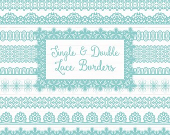 Aqua Lace Borders Clipart & Vectors - Aqua Lace Borders, Aqua Vector Lace Borders