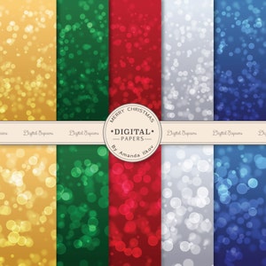Premium Christmas Bokeh Digital Papers for Scrapbooks, Crafts, Web & More - Bokeh Backgrounds, Bokeh Art, Christmas Glitter Digital Paper
