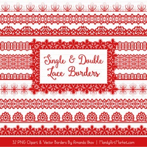 Red Lace Borders Clipart & Vectors - Red Lace Borders, Red Vector Lace Borders