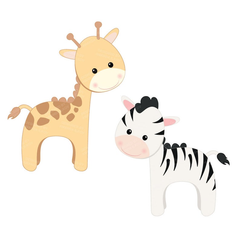 Download Professional Baby Jungle Animals Clipart & Vector Set Baby ...