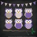 Patterned Purple Owls Clipart and Digital Papers Purple Owl Clipart ...