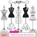 Professional Fashion Clip Art, Dress Forms Clip Art for Digital Scrapbooks, Crafts, Invitations, Web Use and More - Mannequin, Bridal Shower 