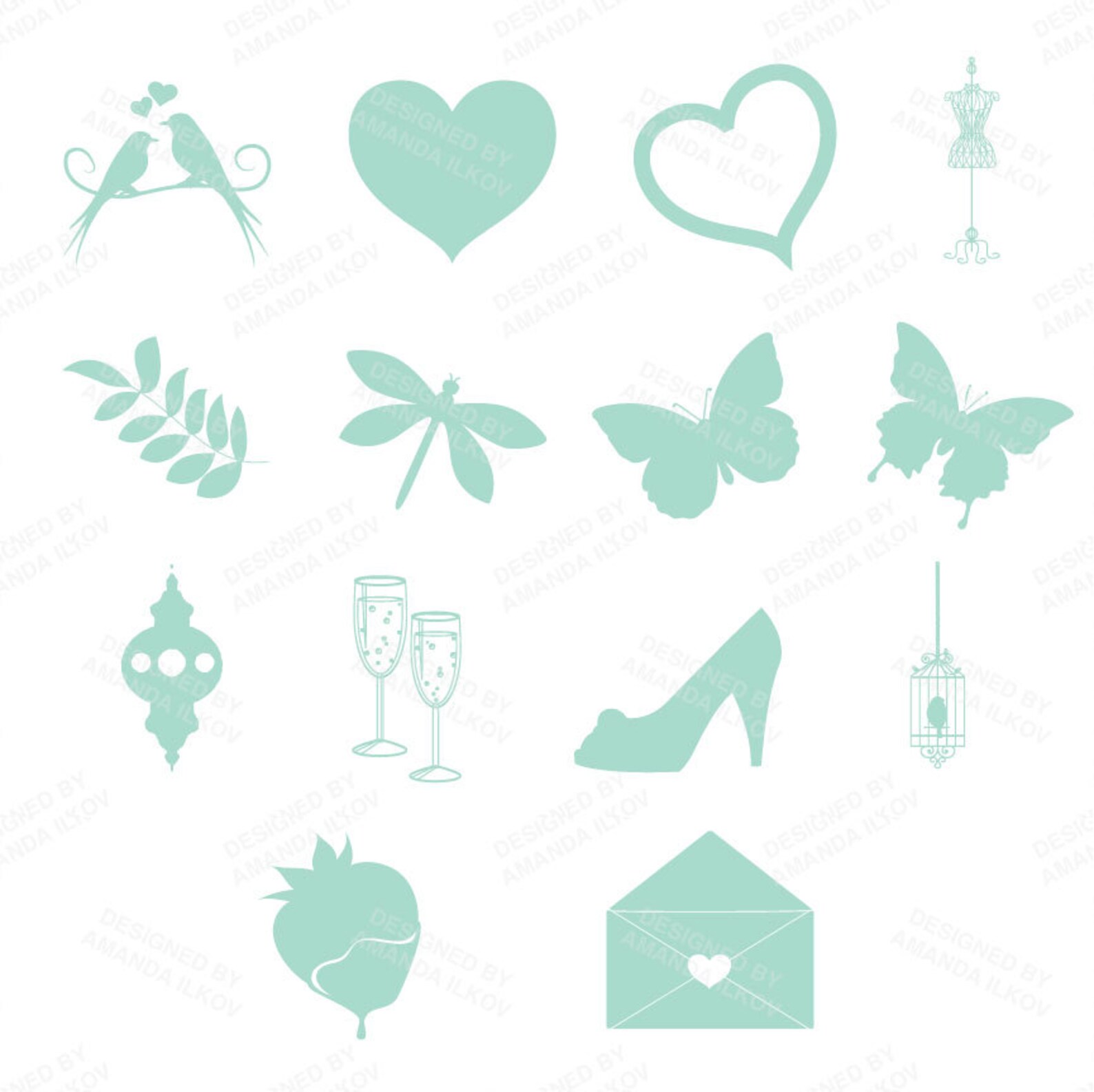 Premium Vintage Wedding Clipart for Scrapbooks, Crafting, Invitations ...