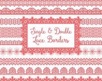 Coral Lace Borders Clipart & Vectors - Coral Lace Borders, Coral Vector Lace Borders