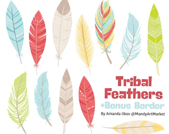 Professional Tribal Feathers Clipart & Vectors in Fresh - Feathers Clip Art, Feather Clipart, Feather Vectors, Feather Graphics