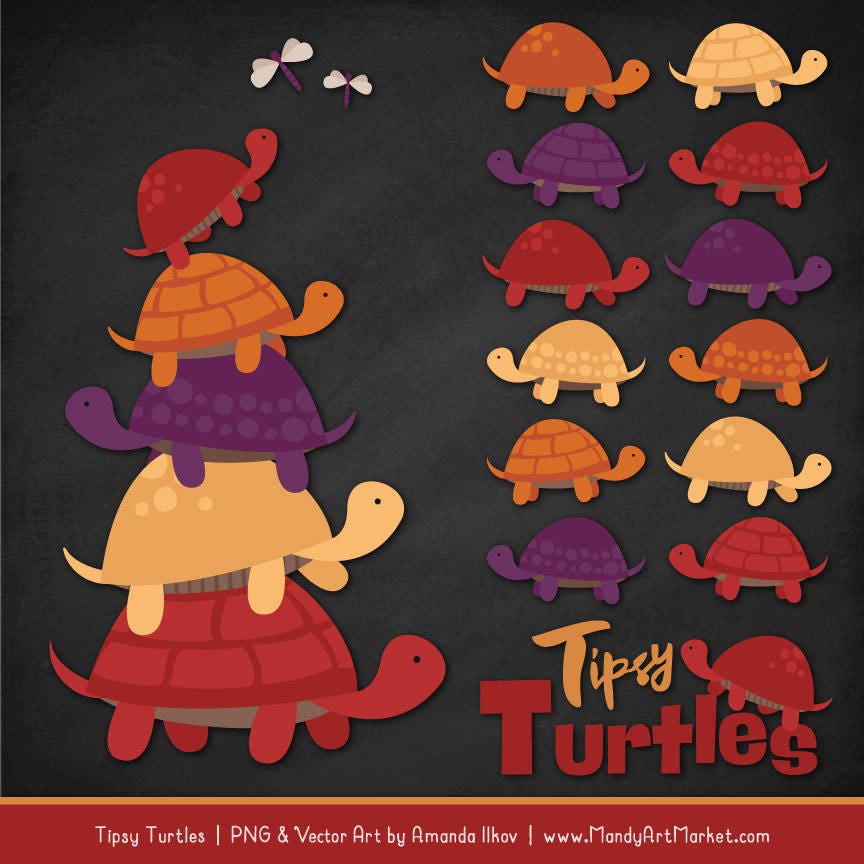Professional Turtle Stack Clipart in Autumn - Turtle Clipart, Turtle ...
