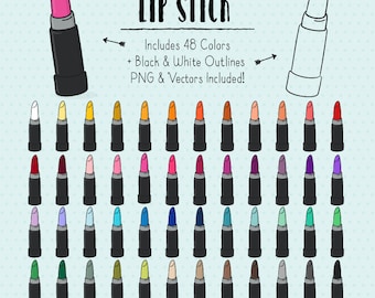 Rainbow Doodle Lipstick Clipart - Beauty Clipart, Makeup Clipart, Lipstick Vectors