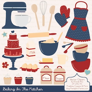 Professional Baking Clipart & Vectors in Americana - Kitchen Clipart,  Baking Vectors, Baking Clip Art, Cooking Clipart, Apron Clipart