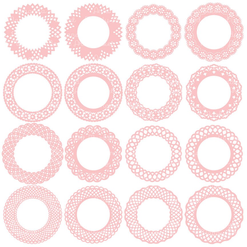 32 Premium Paper Punch Soft Pink Lace Frames Clipart & Vectors - Pink ...