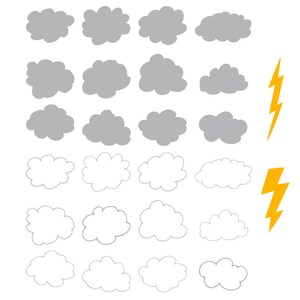 Premium Storm Clouds Clipart for Digital Scrapbooks, Crafting, Invitations, Web Storm Clouds Clipart, Lightning Clip Art, Storm Clip Art image 2