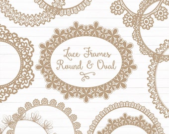 Champagne Round Lace Frames Clipart & Vectors - Champagne Lace Frames, Champagne Vector Lace