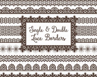 Brown Lace Borders Clipart & Vectors - Brown Lace Borders, Brown Vector Lace Borders