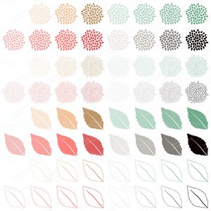 Premium Dahlia Clipart &amp; Vectors Mint and Coral Dahlia Clip - Etsy