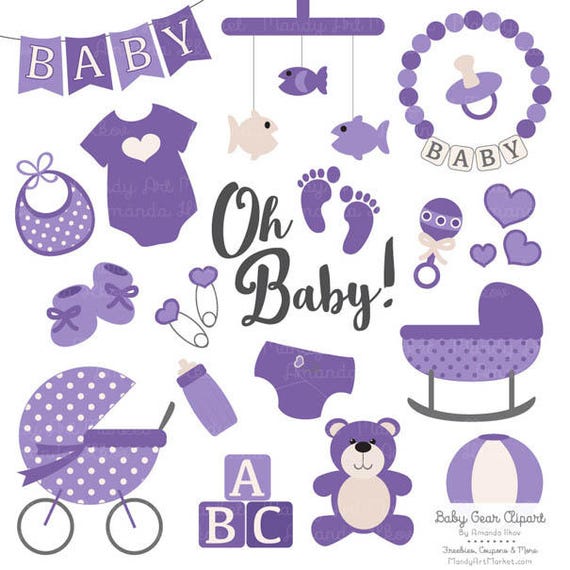 Download Premium Oh Baby Clipart & Vectors Set in Purple Purple | Etsy