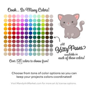 Professional Cute Cat Clipart in Warm Taupe PNG & EPS Vector Formats Includes 32 Cute Kitten Digital Art Pose Variations image 8