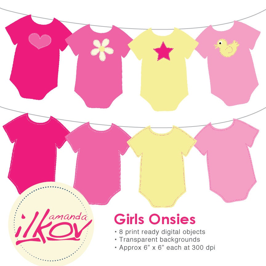Premium Baby Girl Onsies Clipart For Digital Scrapbooking Etsy Premium Baby Girl Onsies Clipart For Digital Scrapbooking Etsy