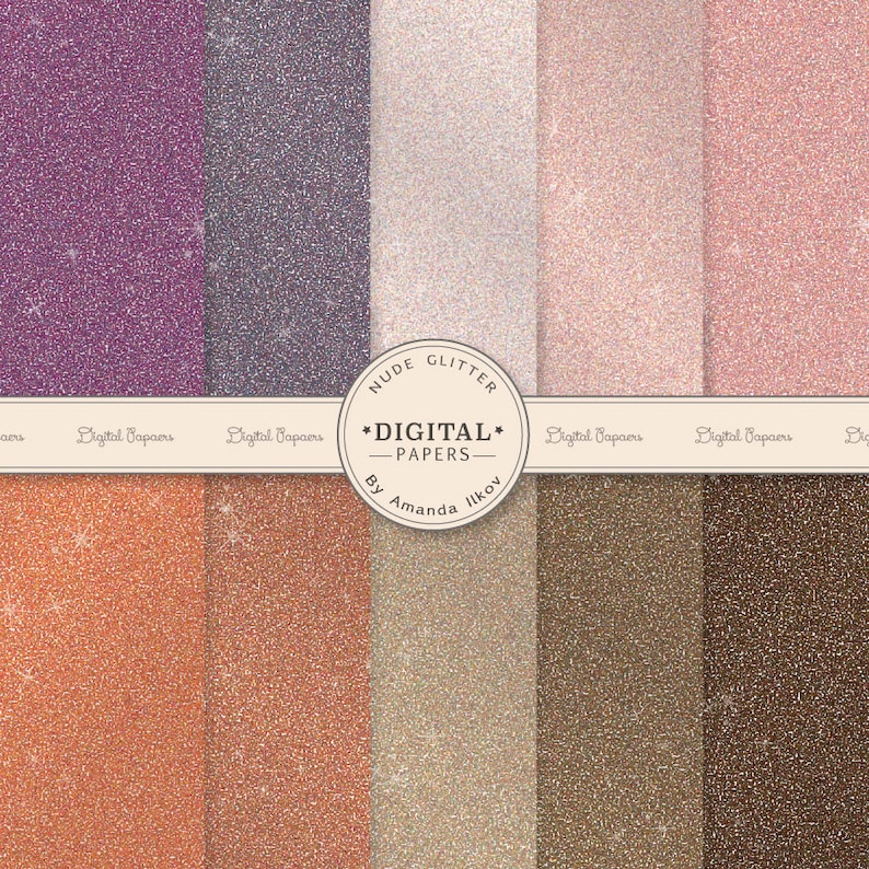 Premium Nude Glitter Digital Papers For Scrapbooks Crafts Etsy