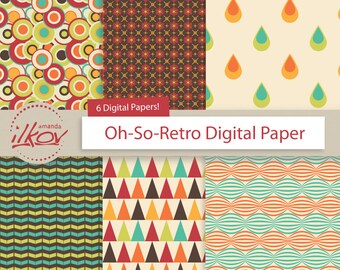 Premium bezszwowe retro cyfrowe papiery do scrapbookingu, rzemiosła i więcej-przez Amanda Ilkov