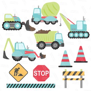 Premium Fresh Construction Clipart Truck Clipart, Construction Clip Art, Vector Construction Trucks, Construction Equipment, Diggers image 2