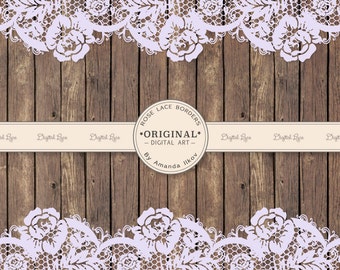 Extrabreite Lavendel Hochzeitsspitze Clip Art, Spitzen Vektoren & Holz Digitale Papiere - Spitzen Clipart, Spitzen Vektor, Spitze Foto Overlays, Rose Lace