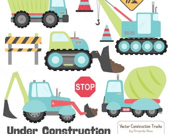 Premium Fresh Construction Clipart - Truck Clipart, Construction Clip Art, Vector Construction Trucks, Construction Equipment, Diggers