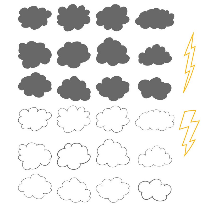 Premium Storm Clouds Clipart for Digital Scrapbooks, Crafting, Invitations, Web Storm Clouds Clipart, Lightning Clip Art, Storm Clip Art image 3