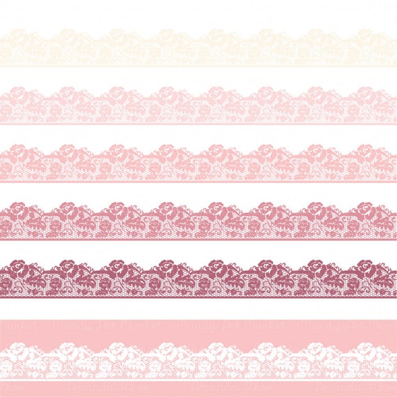Professional Rose Lace Borders in Soft Pink Lace Border, Lace Clipart, Lace  Clip Art, Vector Lace, Wedding Clipart, Wedding Clip Art 