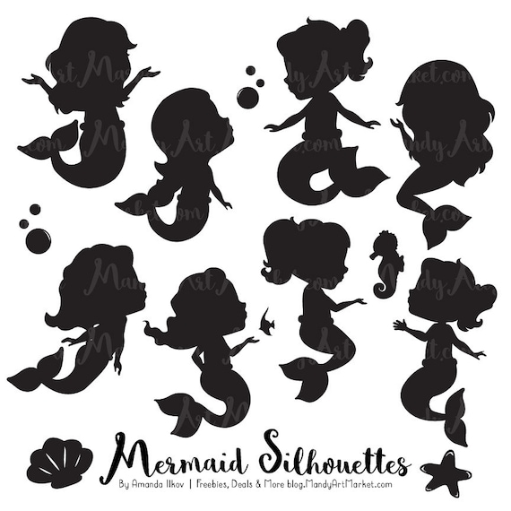 Download Cute Mermaid Silhouette Clipart Mermaid Silhouettes ...