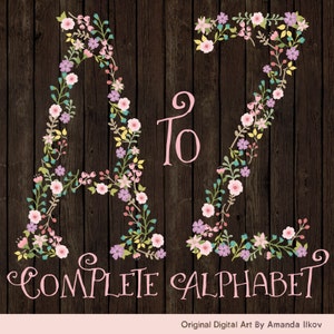 Imágenes Prediseñadas y vectores de alfabeto floral profesional: imágenes prediseñadas de monograma floral, imágenes prediseñadas de alfabeto floral, letras florales, imágenes prediseñadas de boda