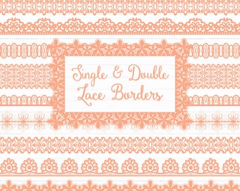 Peach Lace Borders Clipart & Vectors - Peach Lace Borders, Peach Vector Lace Borders