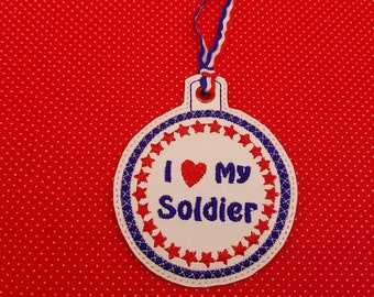 I love my Soldier fob ornament ITH embroidery design.