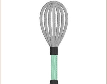Whisk kitchen utensil embroidery design - 2" and 3" size.  Tiny Treasures elements