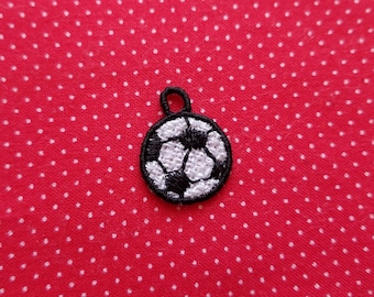 FSL Soccer Ball charm embroidery design. tiny 3/4" (19mm) bracelet charms