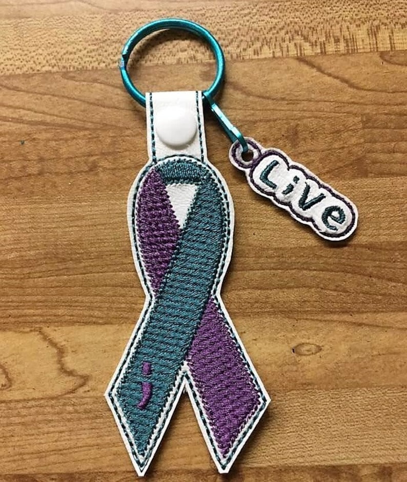 Suicide awareness ribbon jessecmault design with live charm  etsy